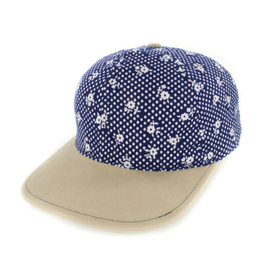 Navy Print w/ Beige Brim