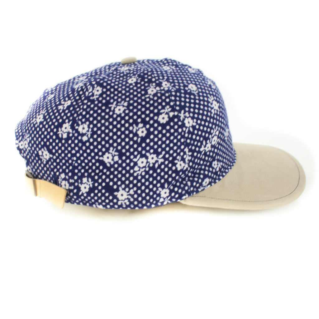 Navy Print w/ Beige Brim