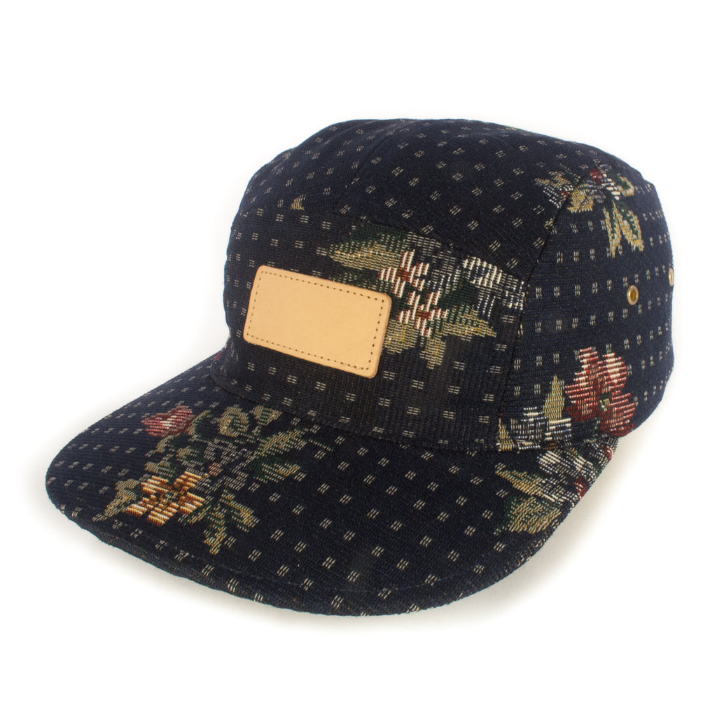 Dark Blue Floral 5-Panel