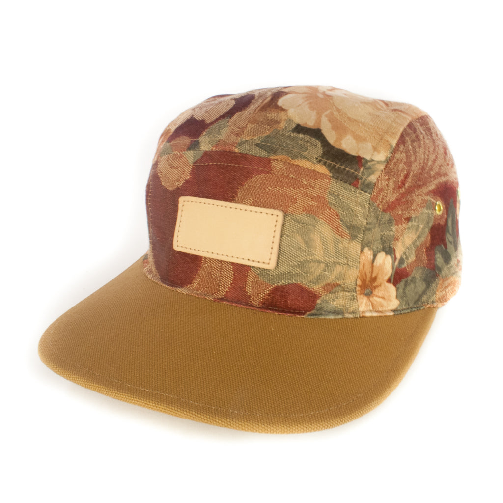 Red Floral 5-Panel w/ Caramel Brim 5-Panel