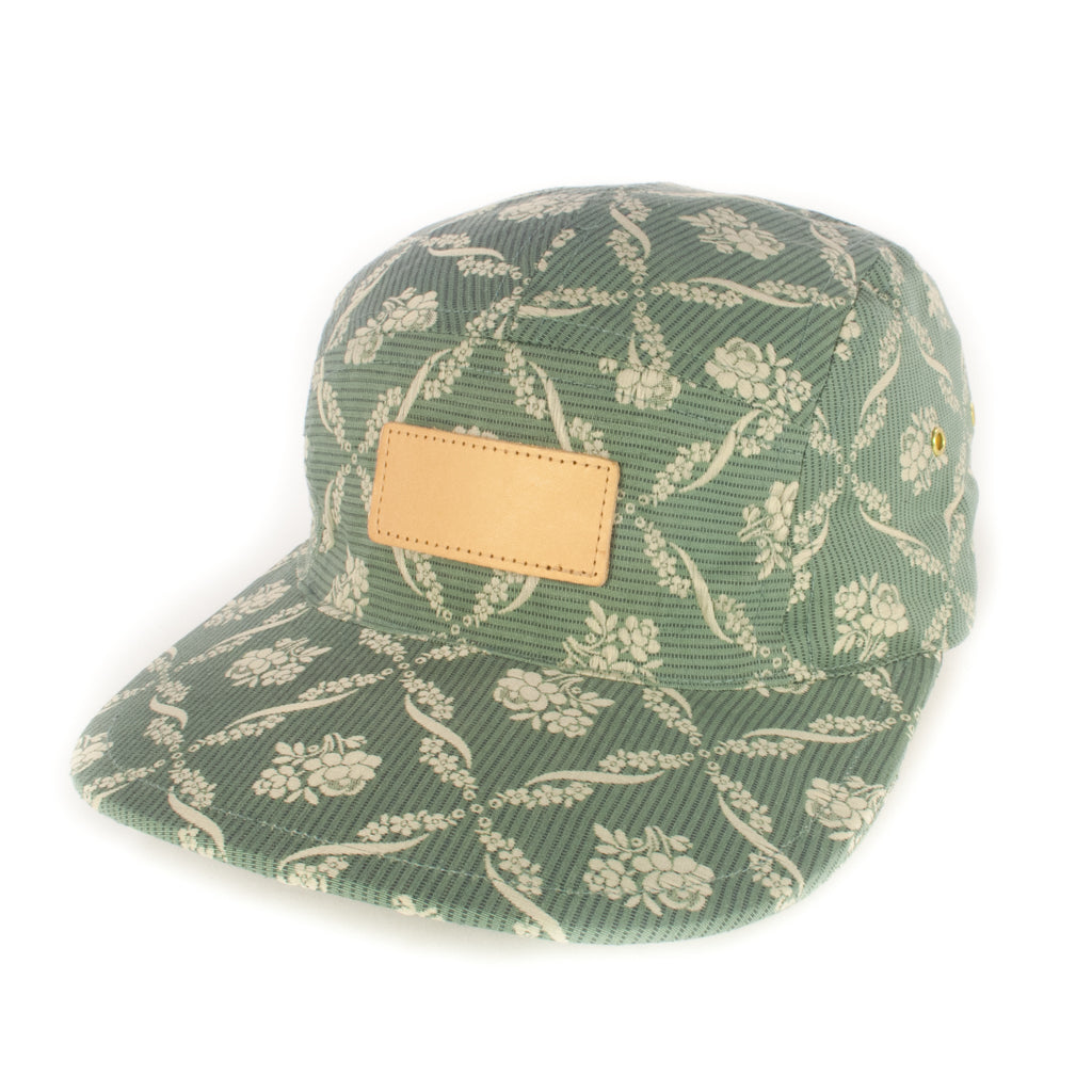 Blue Green Floral 5-Panel