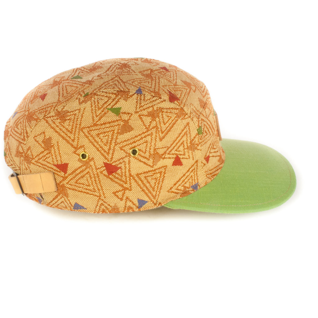 Colourful Triangles w/ Green Brim 5-Panel