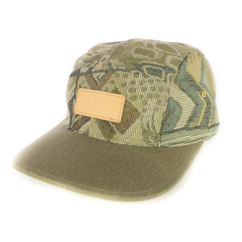 Green Grey Abstract w/ Olive Green Brim 5-Panel