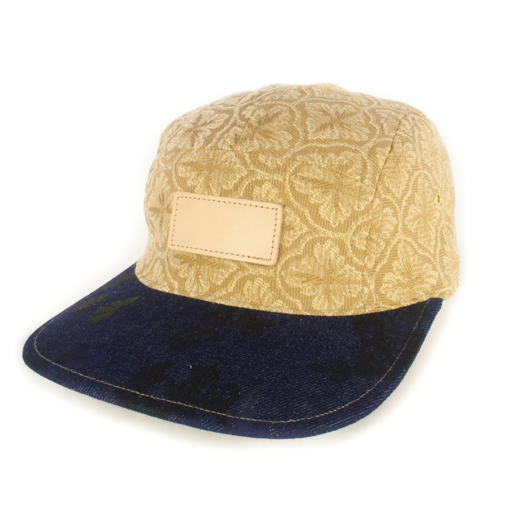 Gold Floral w/ Dark Denim Brim 5-Panel
