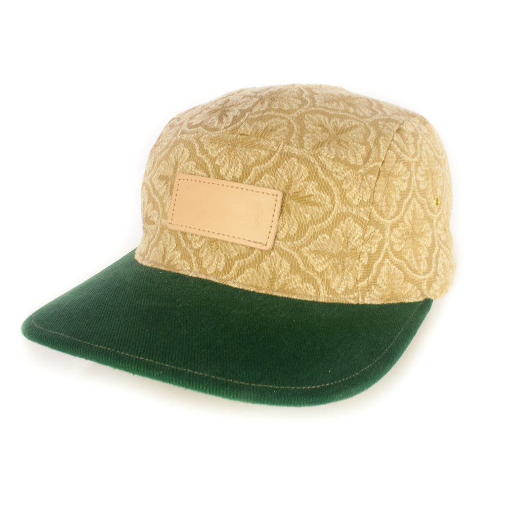Gold Floral w/ Green Brim 5-Panel
