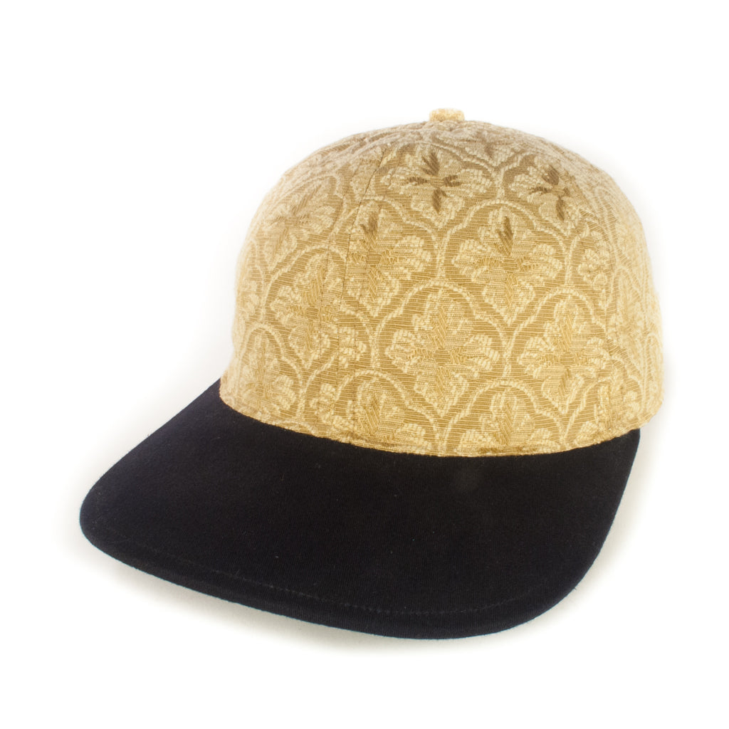 Gold Floral w/ Black Baseball Cap