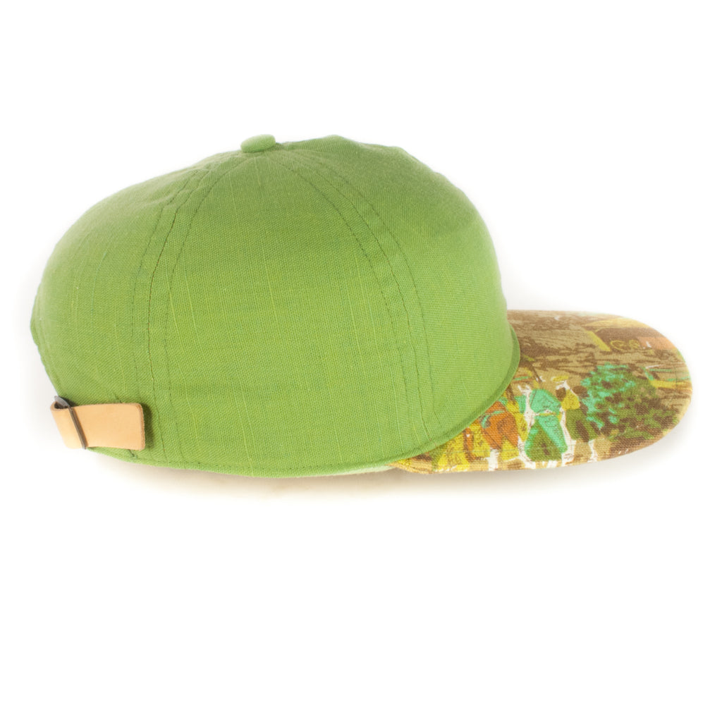 Green w/ Farm Scene Print Baseball Cap