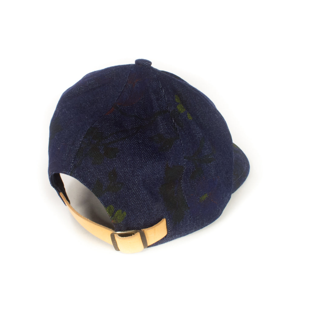 Dark Denim Floral Baseball Cap