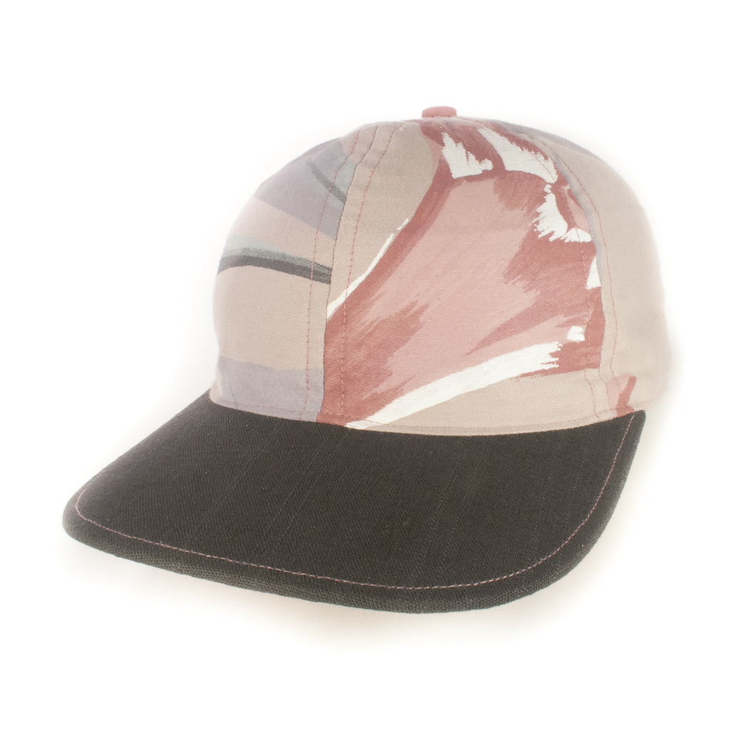 Pink/Grey Floral w/ Charcoal Baseball Cap