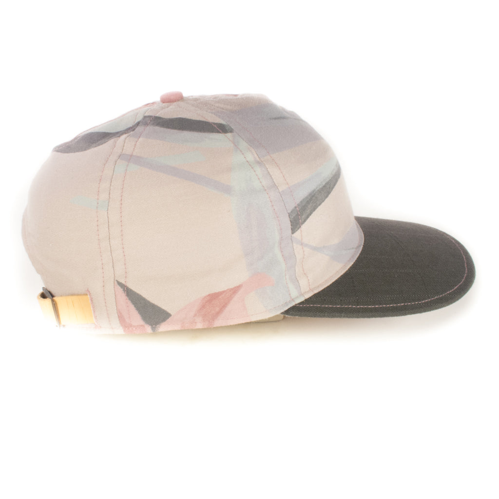 Pink/Grey Floral w/ Charcoal Baseball Cap