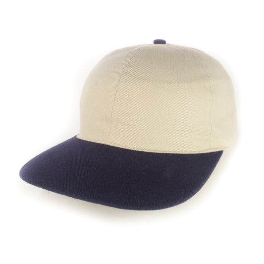 Off-White w/ Navy Baseball Cap