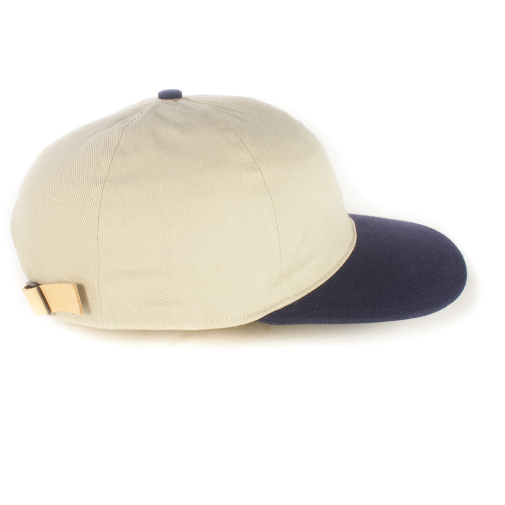 Off-White w/ Navy Baseball Cap