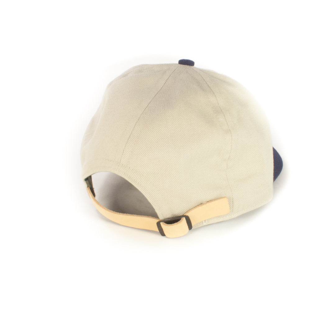 Off-White w/ Navy Baseball Cap