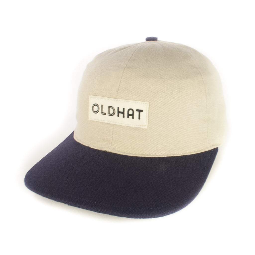 Off-White w/ Navy Baseball Cap