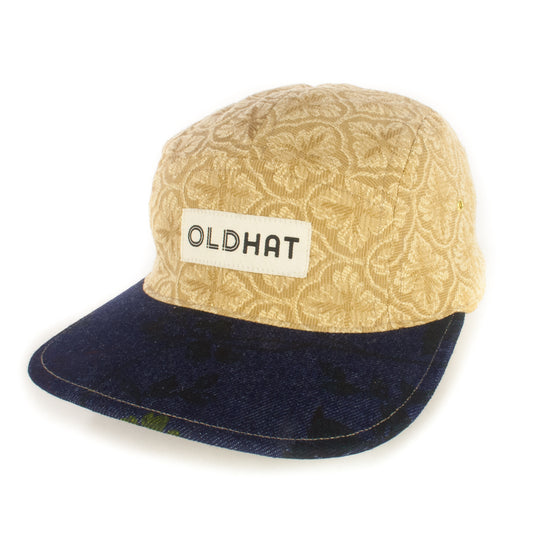 Gold Floral w/ Dark Denim Brim 5-Panel